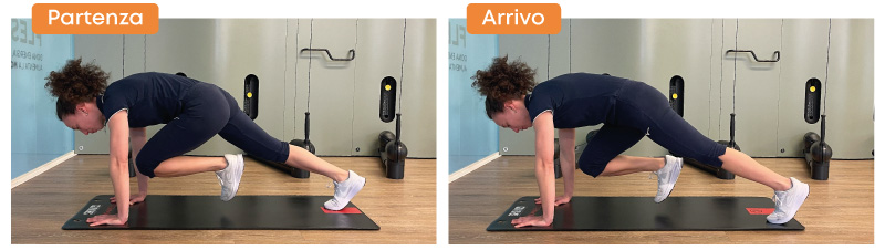 Mountain Climbers ejercicio abdominal mujer.