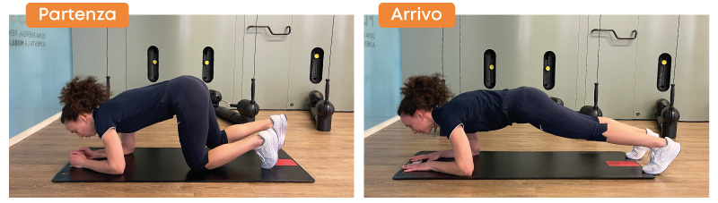 Plank ejercicio abdominal para mujer.
